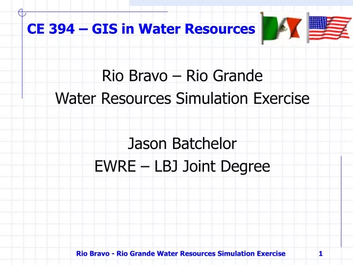 ce 394 gis in water resources