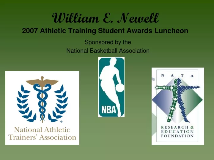 william e newell 2007 athletic training student awards luncheon
