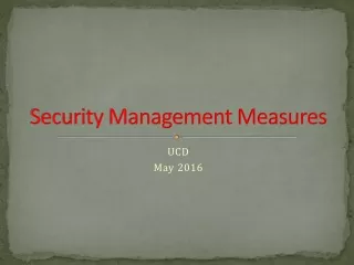 Security Management Measures