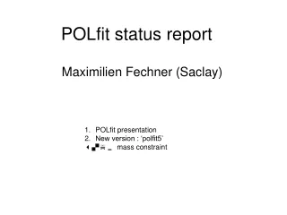 POLfit status report