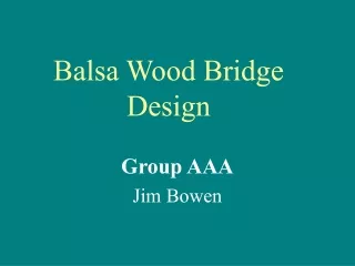 Balsa Wood Bridge Design
