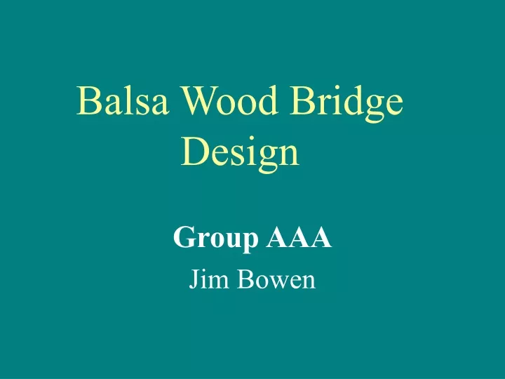 balsa wood bridge design
