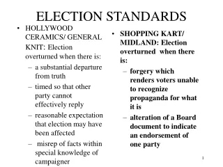 ELECTION STANDARDS