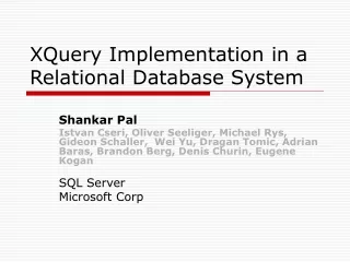 XQuery Implementation in a Relational Database System