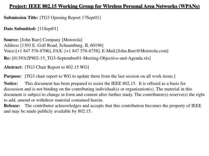 project ieee 802 15 working group for wireless