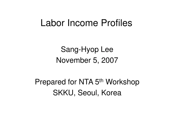 labor income profiles