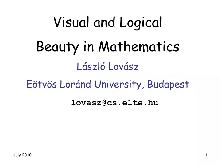 visual and logical beauty in mathematics