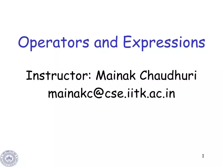 operators and expressions