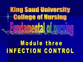 Module three INFECTION CONTROL