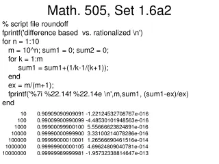 Math. 505, Set 1.6a2