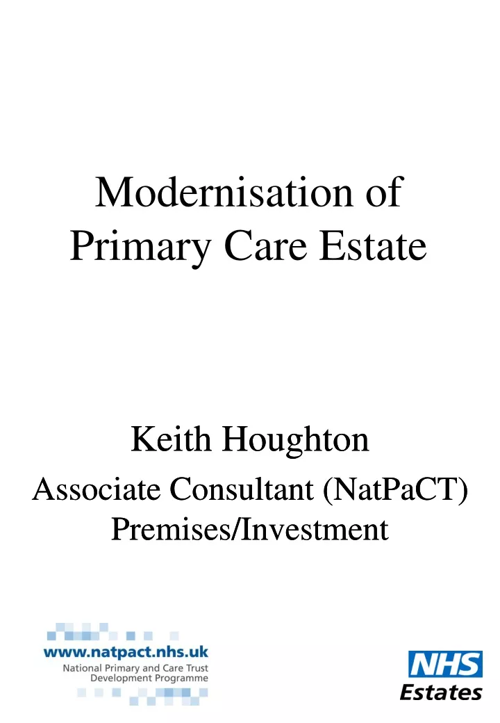 modernisation of primary care estate