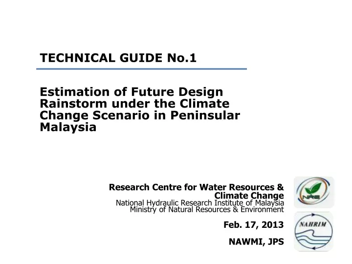 technical guide no 1