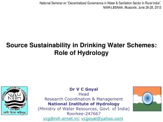 Source Sustainability in Drinking Water Schemes: Role of Hydrology
