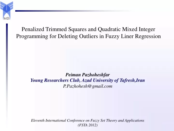 penalized trimmed squares and quadratic mixed