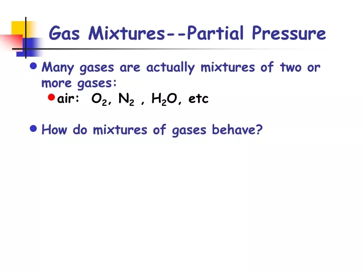 gas mixtures partial pressure