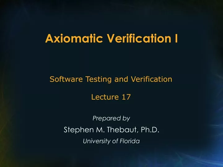 axiomatic verification i