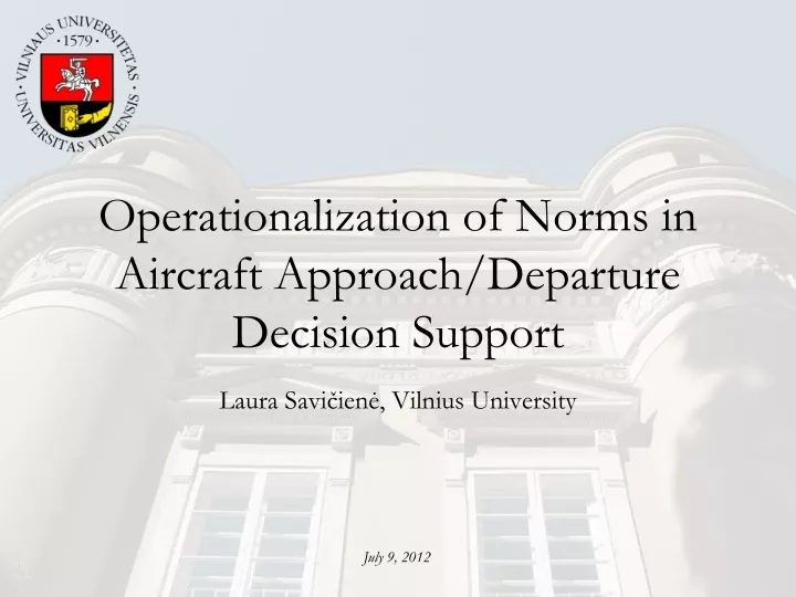 operationalization of norms in aircraft approach departure decision support