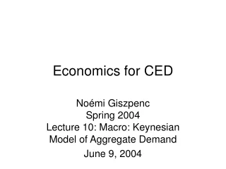 Economics for CED