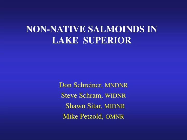 non native salmoinds in lake superior