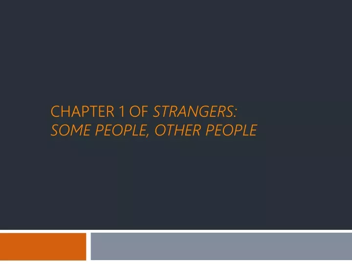 chapter 1 of strangers some people other people