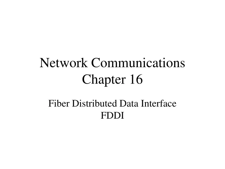 network communications chapter 16