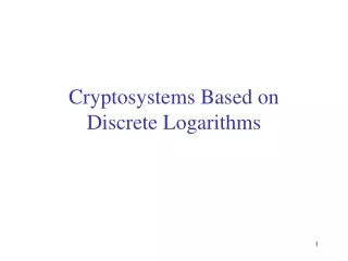 Cryptosystems Based on  Discrete Logarithms