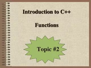 Introduction to C++  Functions