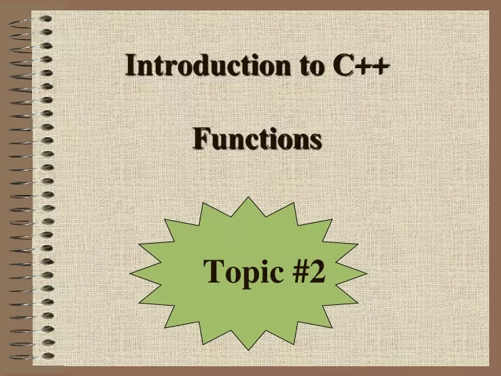 introduction to c functions