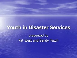 Youth in Disaster Services