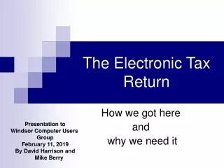 The Electronic Tax Return
