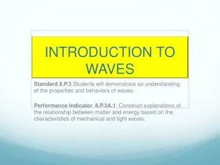 INTRODUCTION TO WAVES