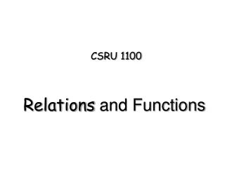 Relations  and Functions