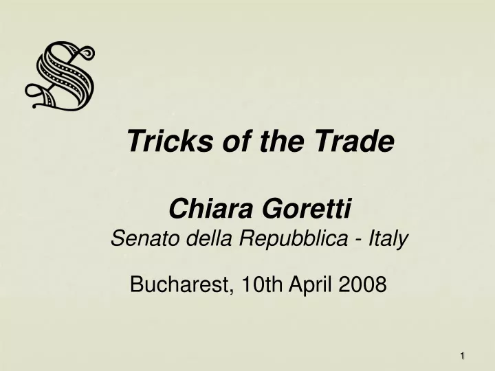 tricks of the trade chiara goretti senato della