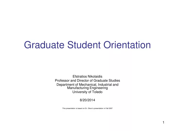 graduate student orientation