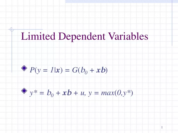 limited dependent variables