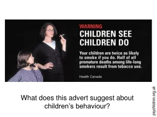 What does this advert suggest about children’s behaviour?