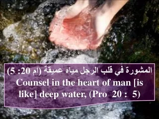 المشورة في قلب الرجل مياه عميقة (ام 20: 5)
