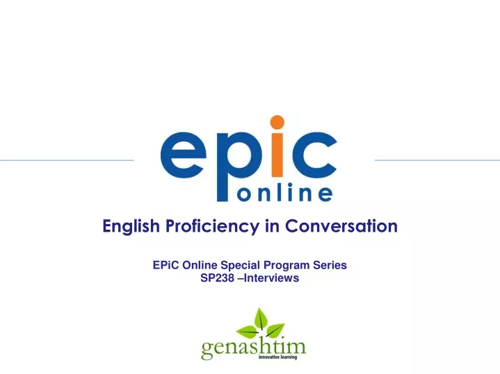 english proficiency in conversation epic online