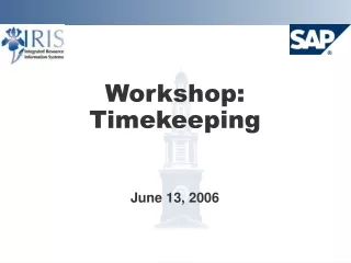 Workshop:  Timekeeping