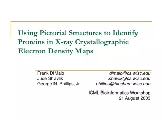 Using Pictorial Structures to Identify Proteins in X-ray Crystallographic Electron Density Maps
