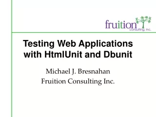 Testing Web Applications with HtmlUnit and Dbunit