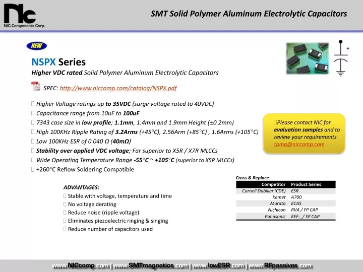 smt solid polymer aluminum electrolytic capacitors