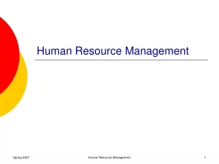 Human Resource Management