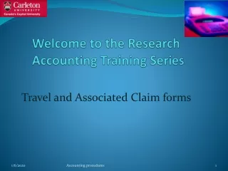 Welcome to the Research         Accounting Training Series