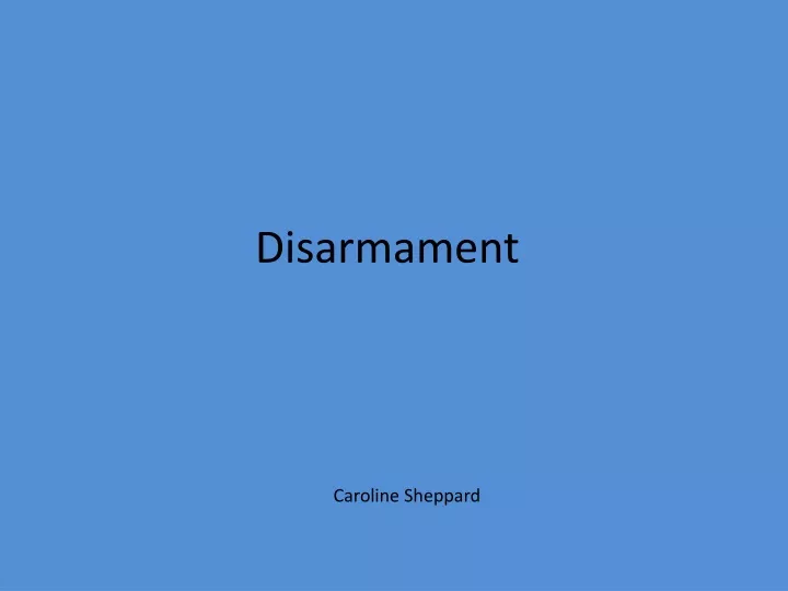 disarmament
