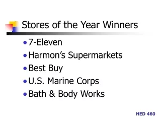 Stores of the Year Winners