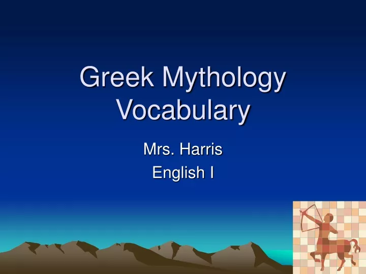 greek mythology vocabulary