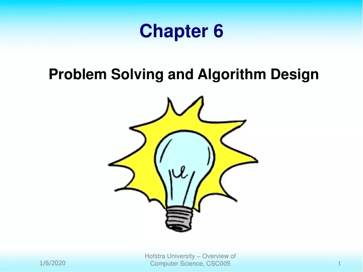 problem solving and algorithm design