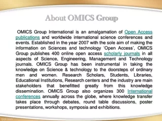 About OMICS Group