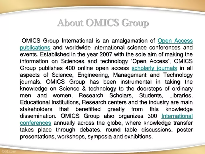 about omics group